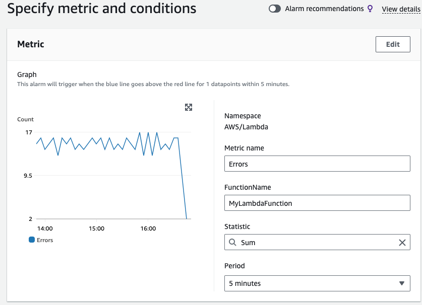 Alarm configuration using absolute values