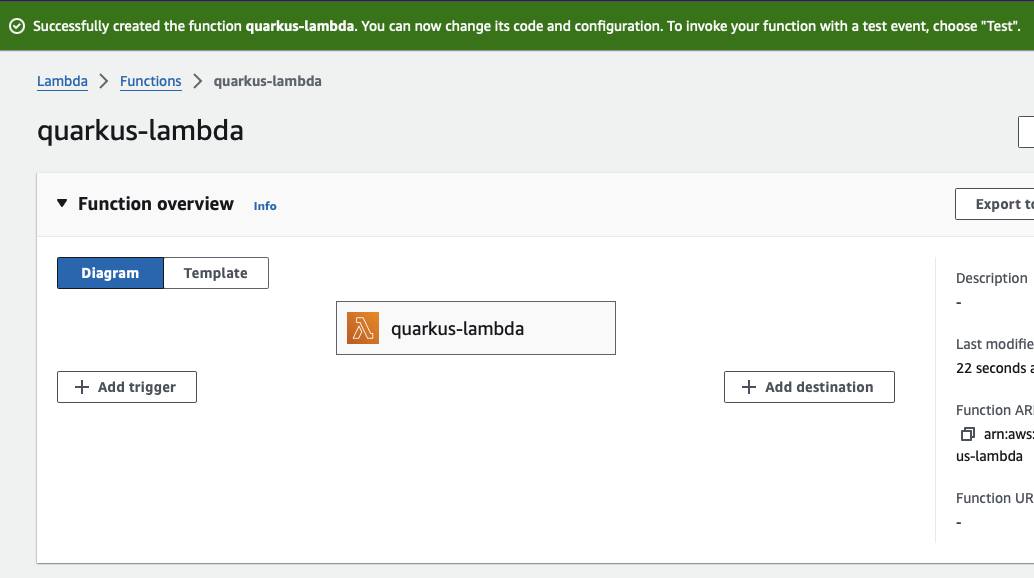 AWS Lambda function page