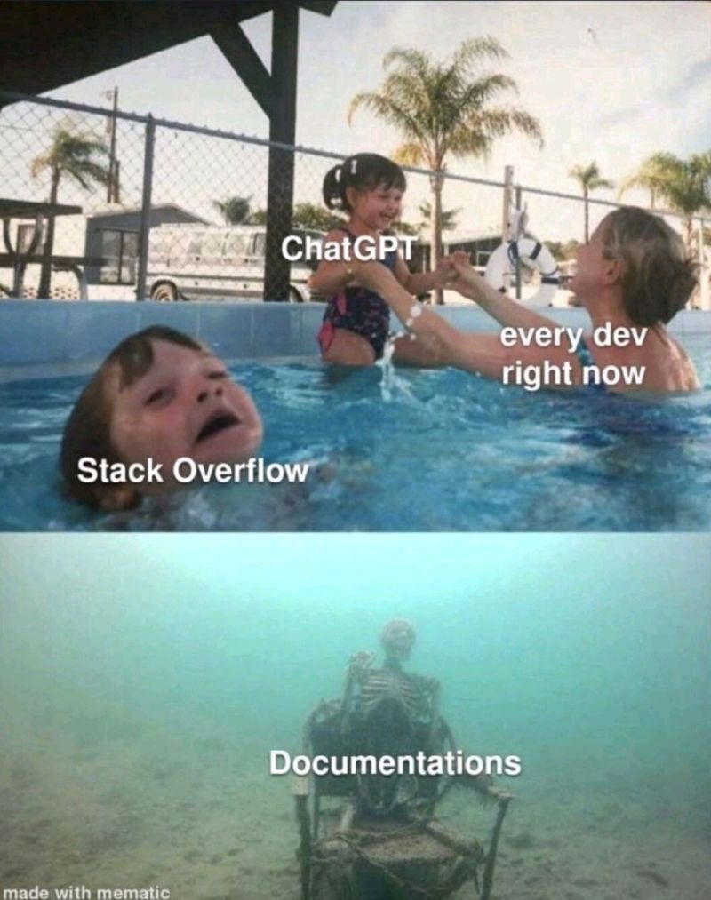 Everybody focused on ChatGPT, stack overflow struggling, documentation forgotten