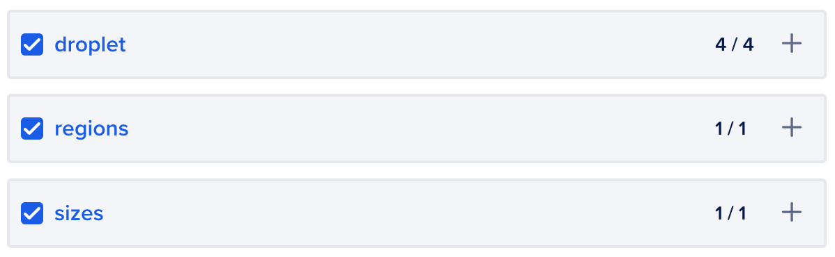DigitalOcean token custom scope selection
