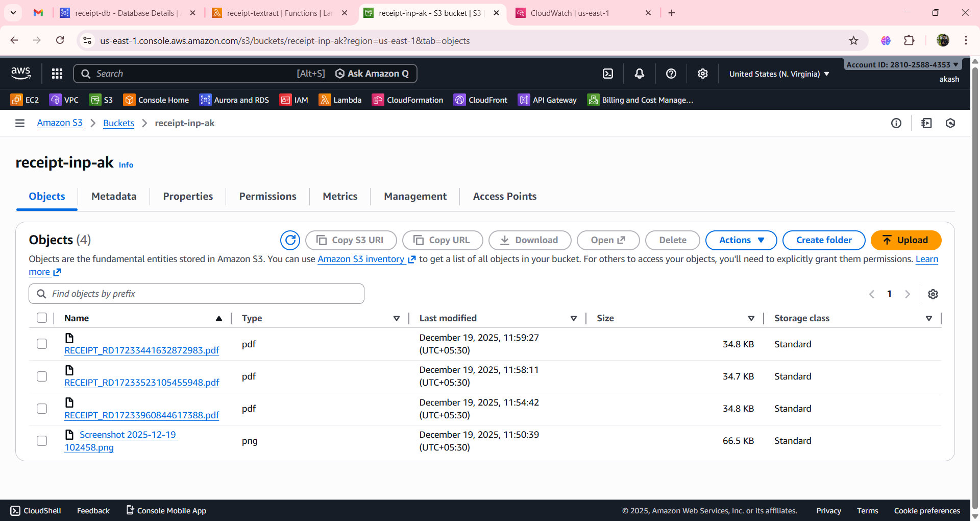 S3 upload screenshot