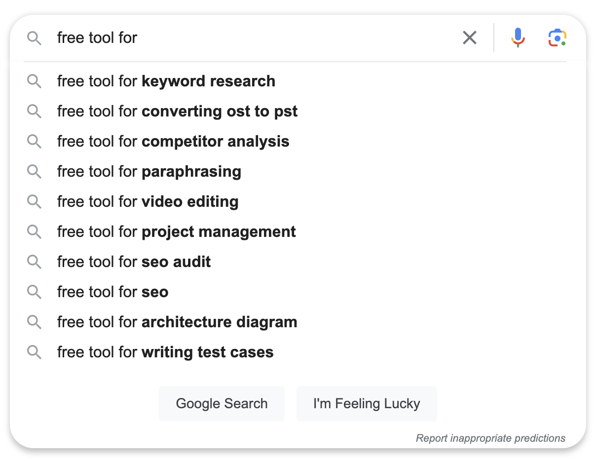 Search results for free tools