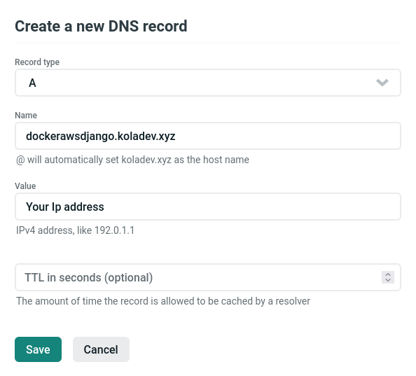 Domain name configuration