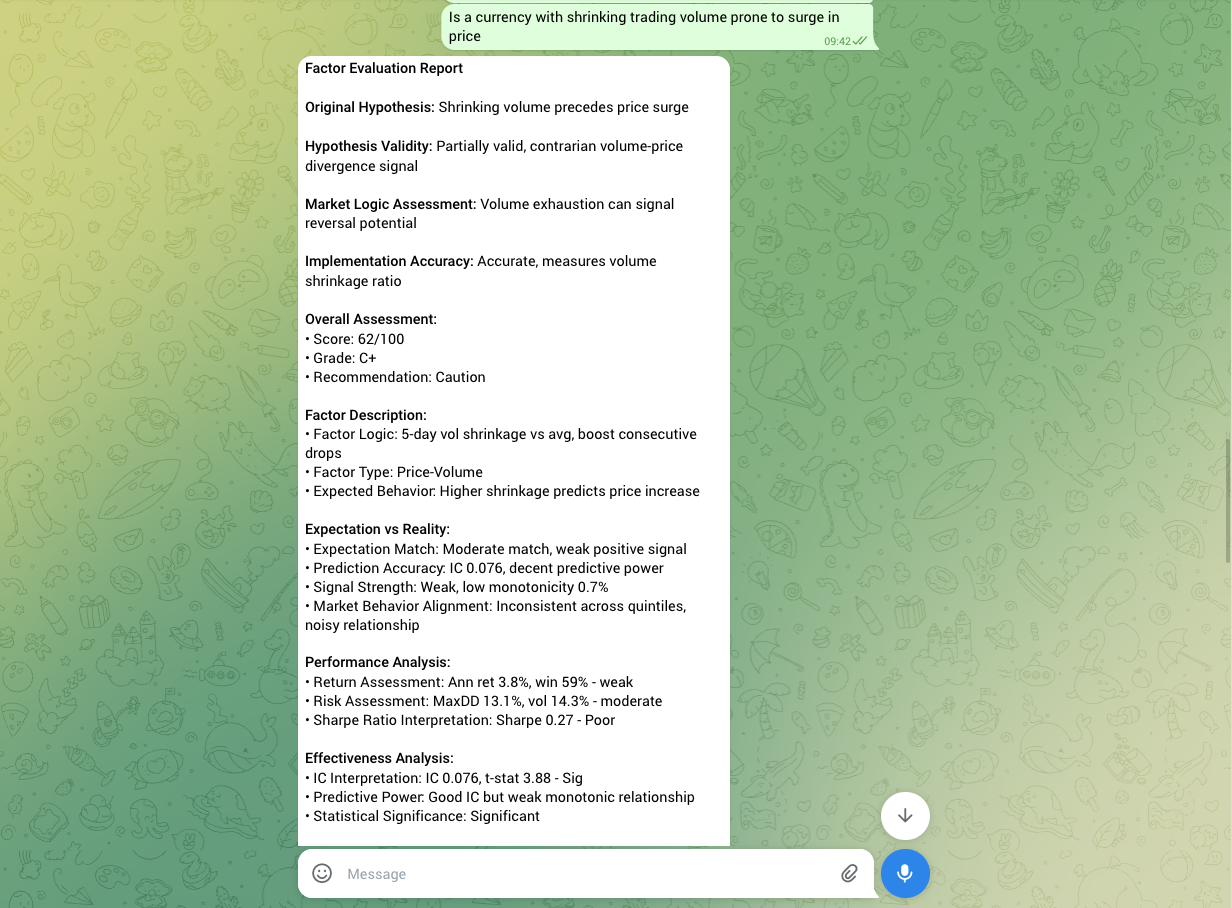 Factor validation concept
