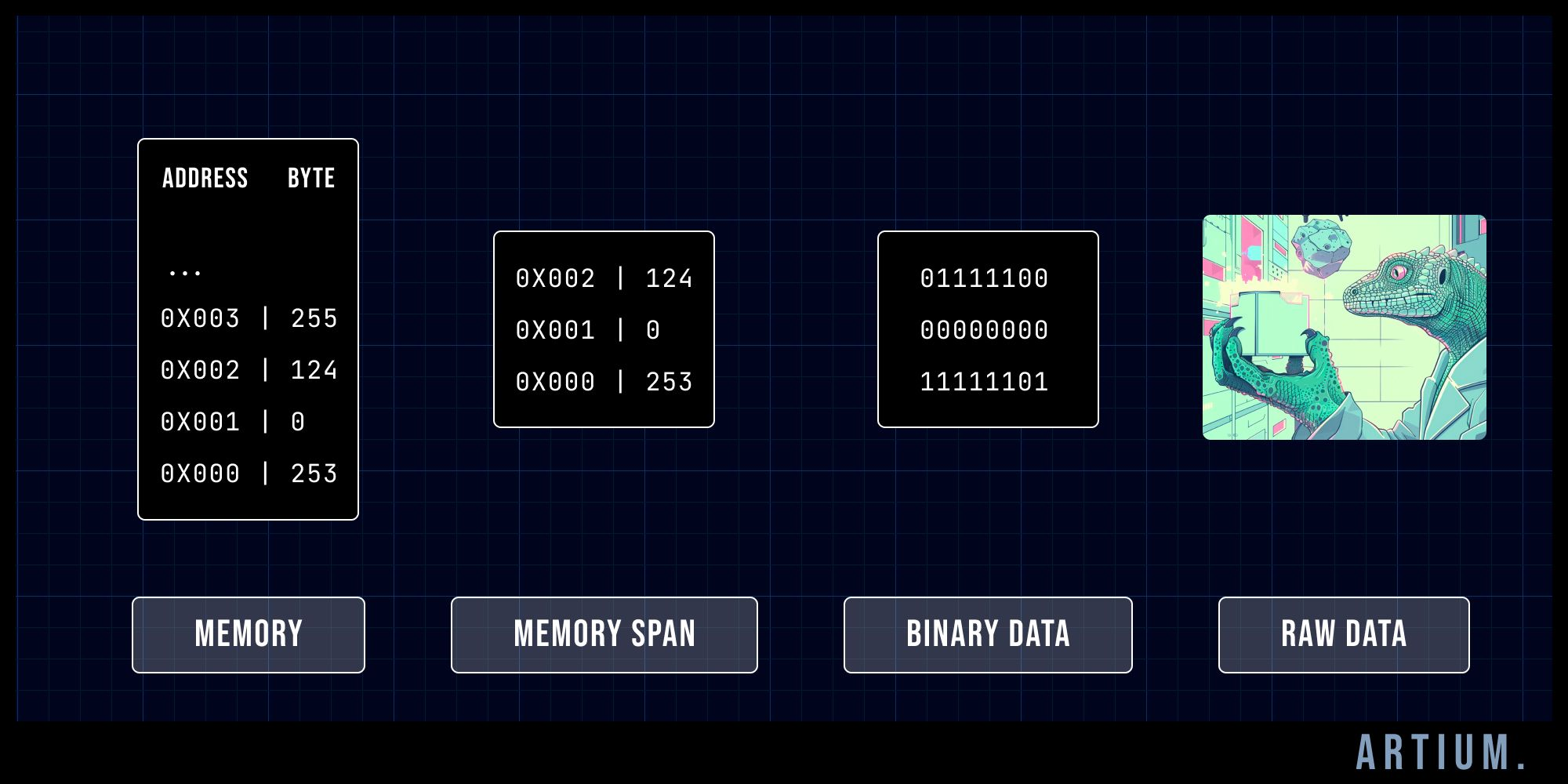 Memory, Memory Span, Binary Data, and Raw Data