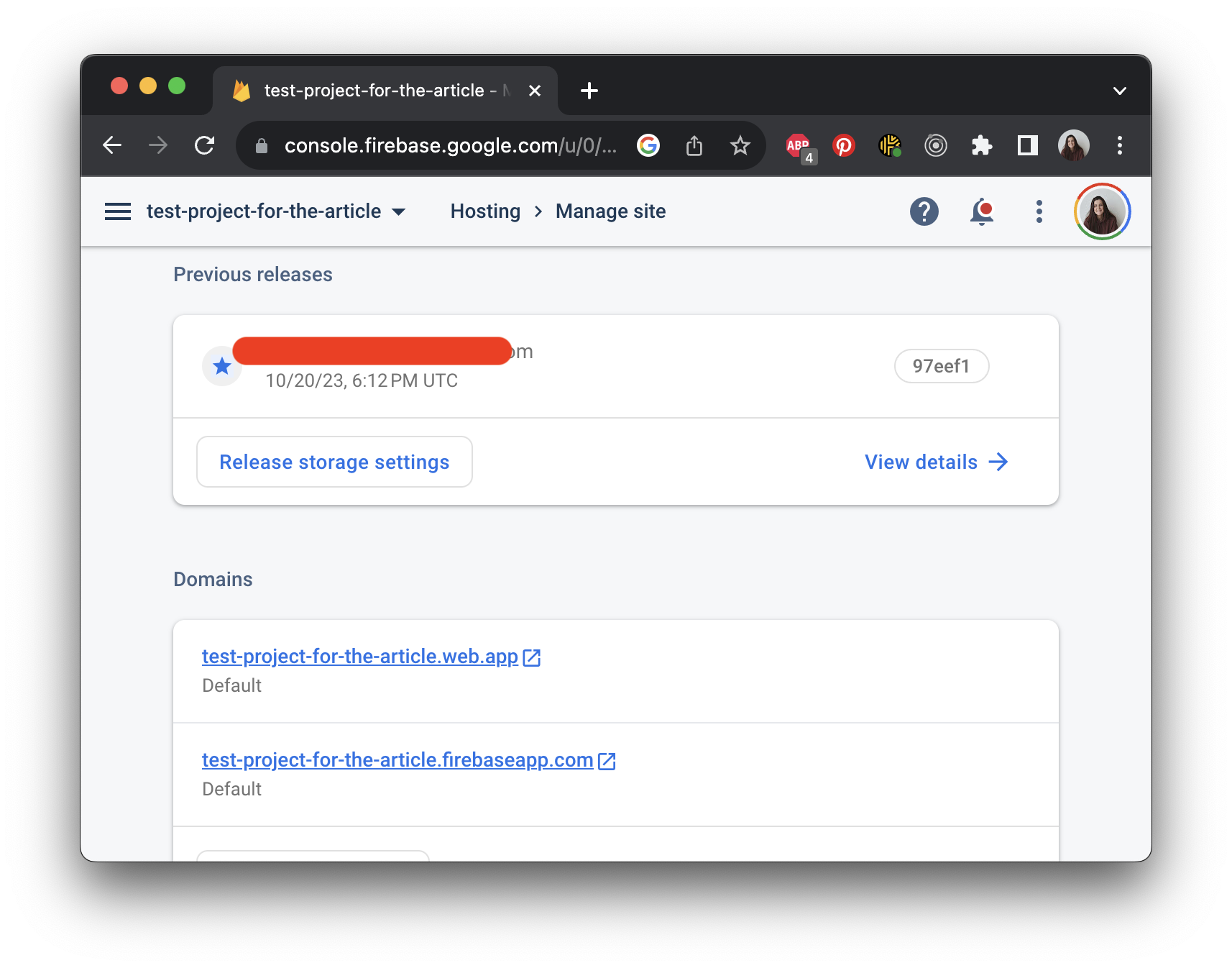 details of the deployed project