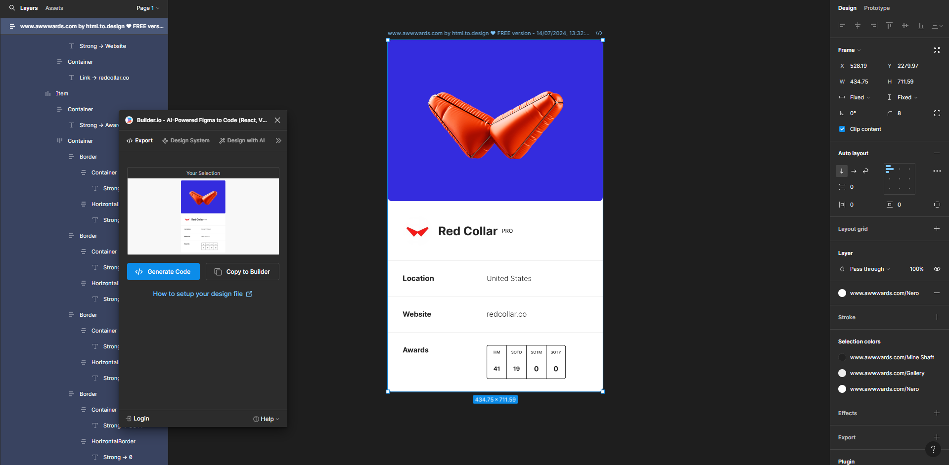 Builder.io Figma plugin