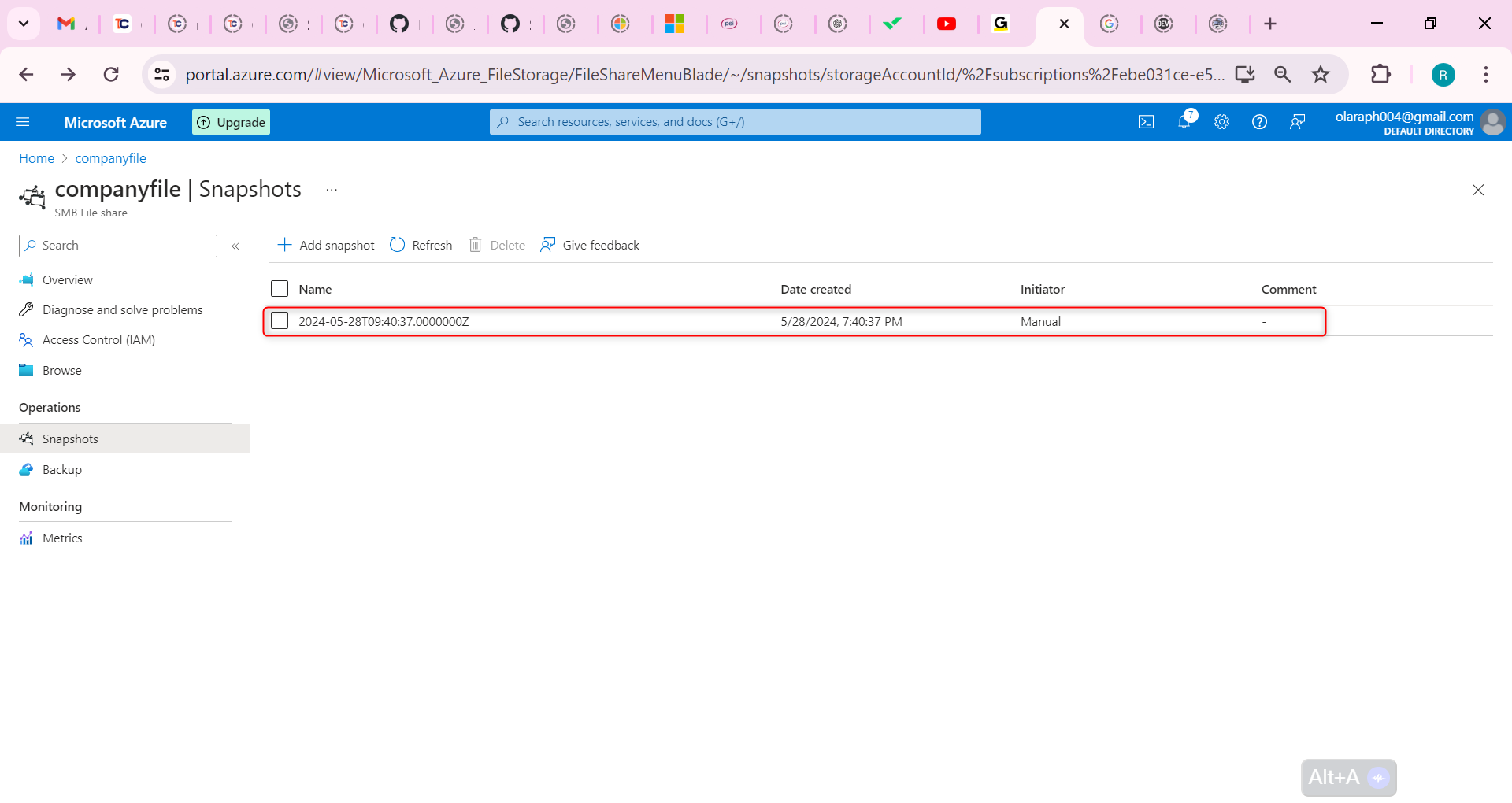 select your snapshot