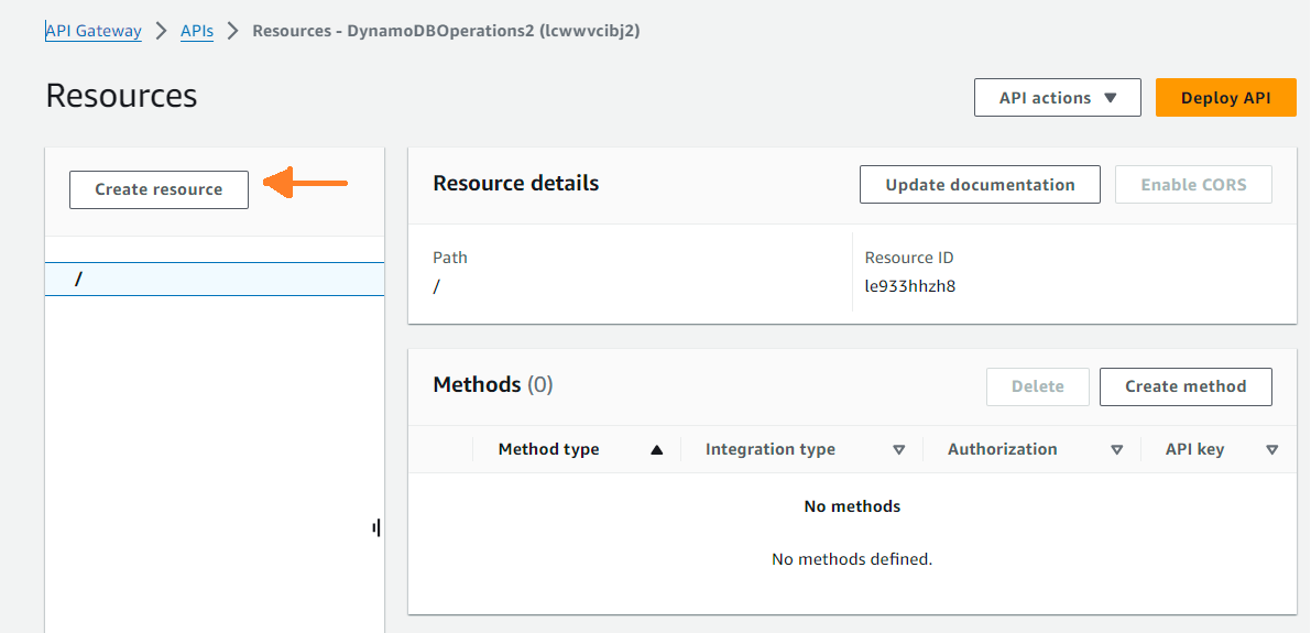 Click on create resources