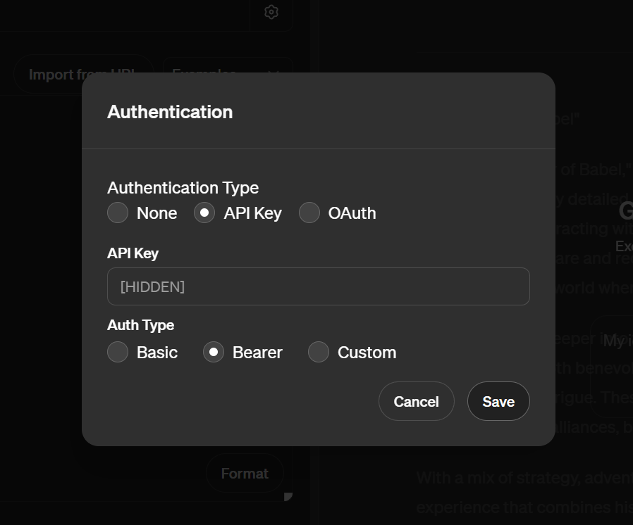 Authentication form