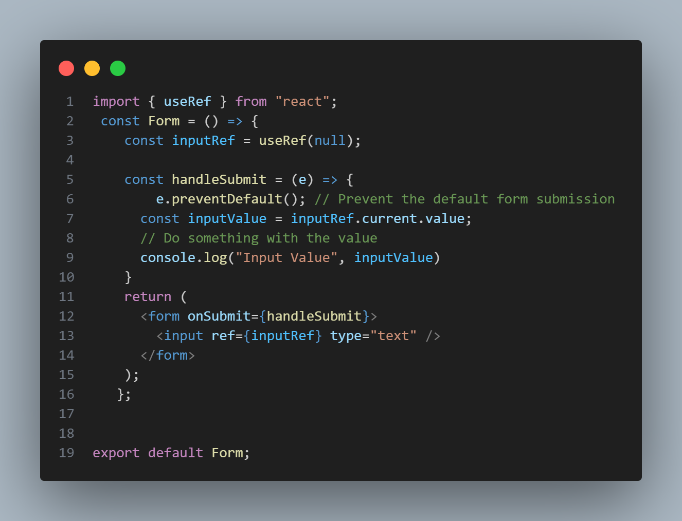 React Uncontrolled Form