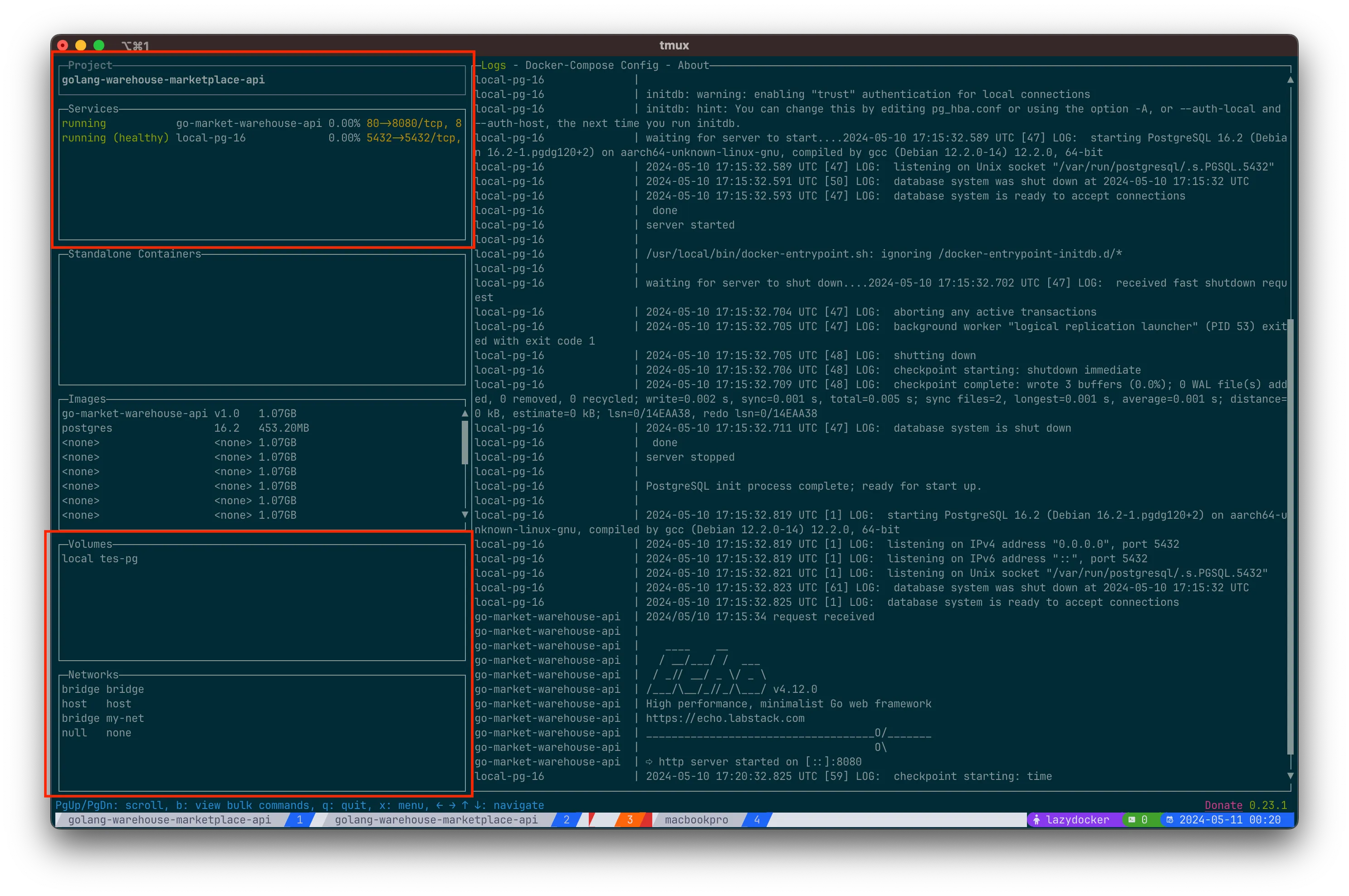Volume and network when `external:true`