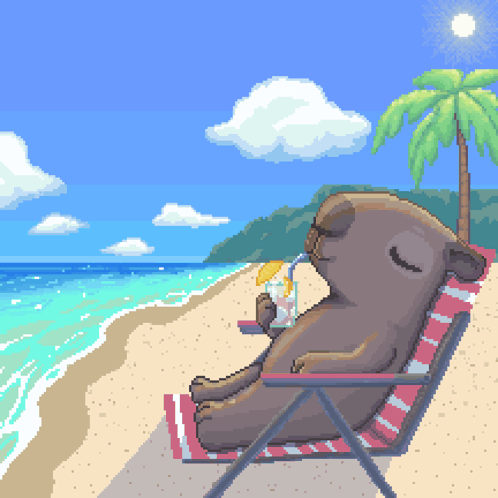 GIF relax on the beach