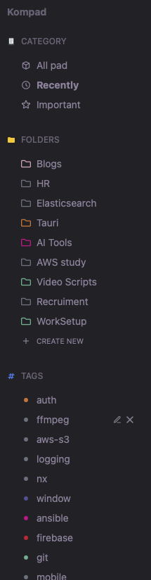 Folder tag and favorites