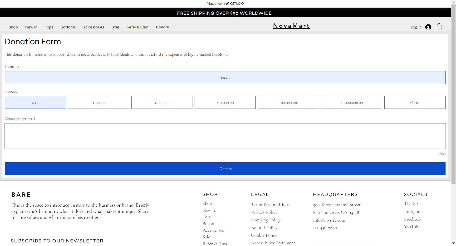 Donation Page
