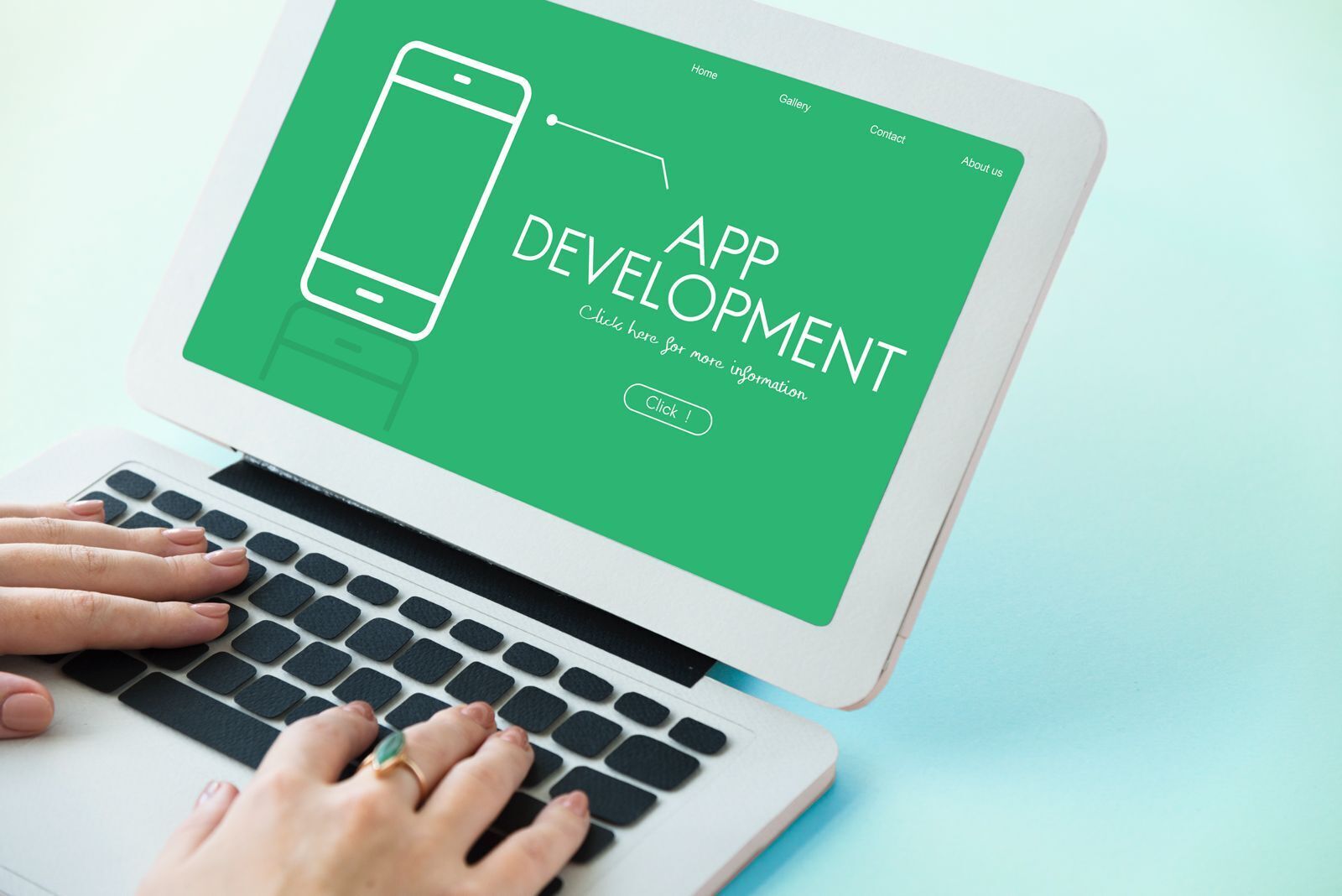 App Development text shown on a laptop screen