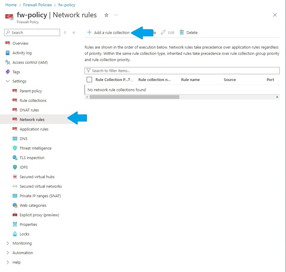 Adding a rule collection