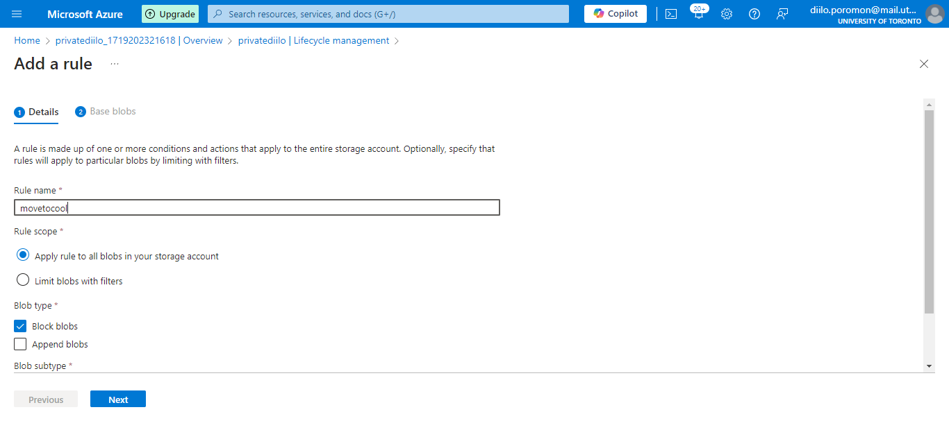 apply rule to all blobs