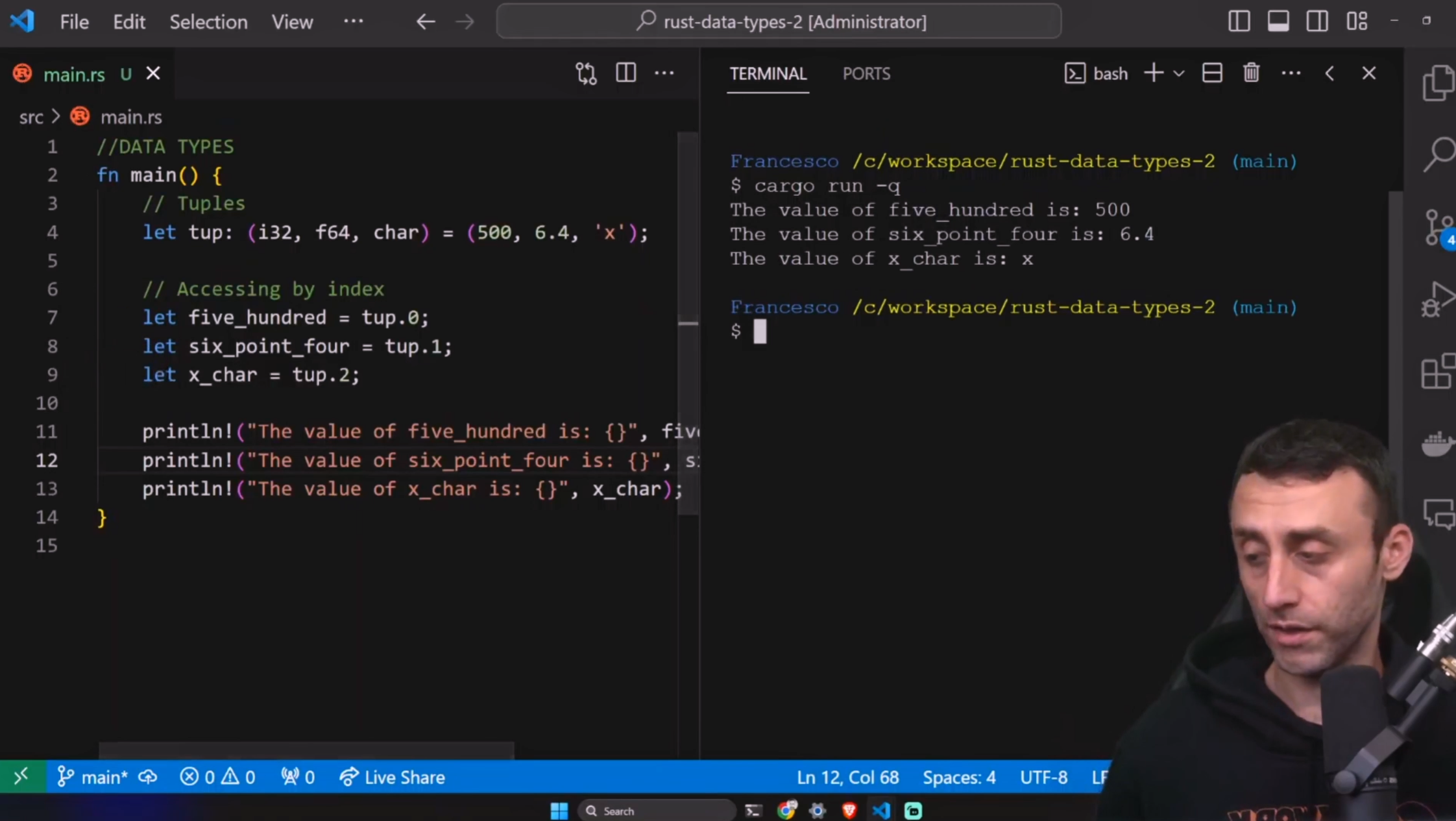 Data Types in Rust - Rust programming tutorial