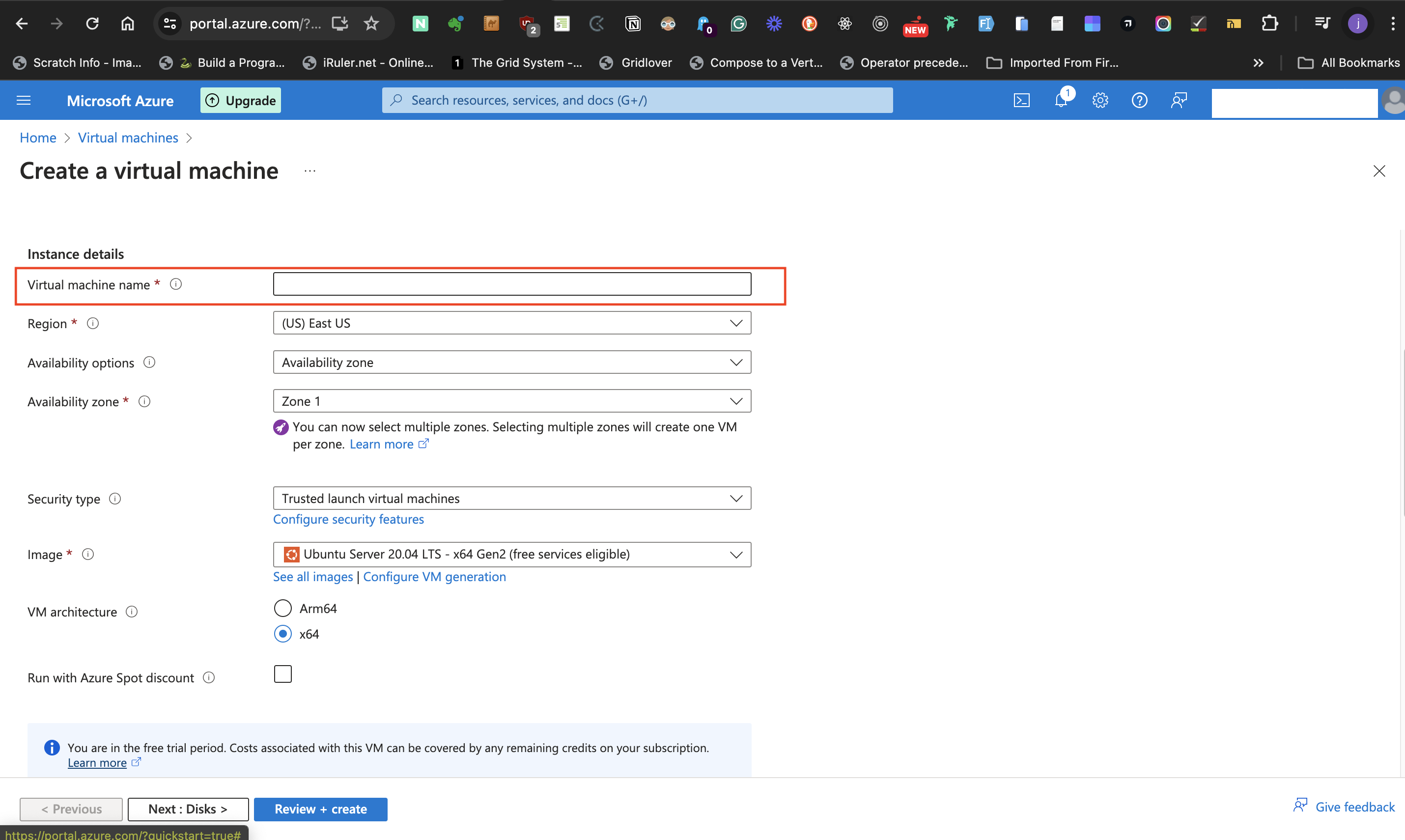 virtual machine name