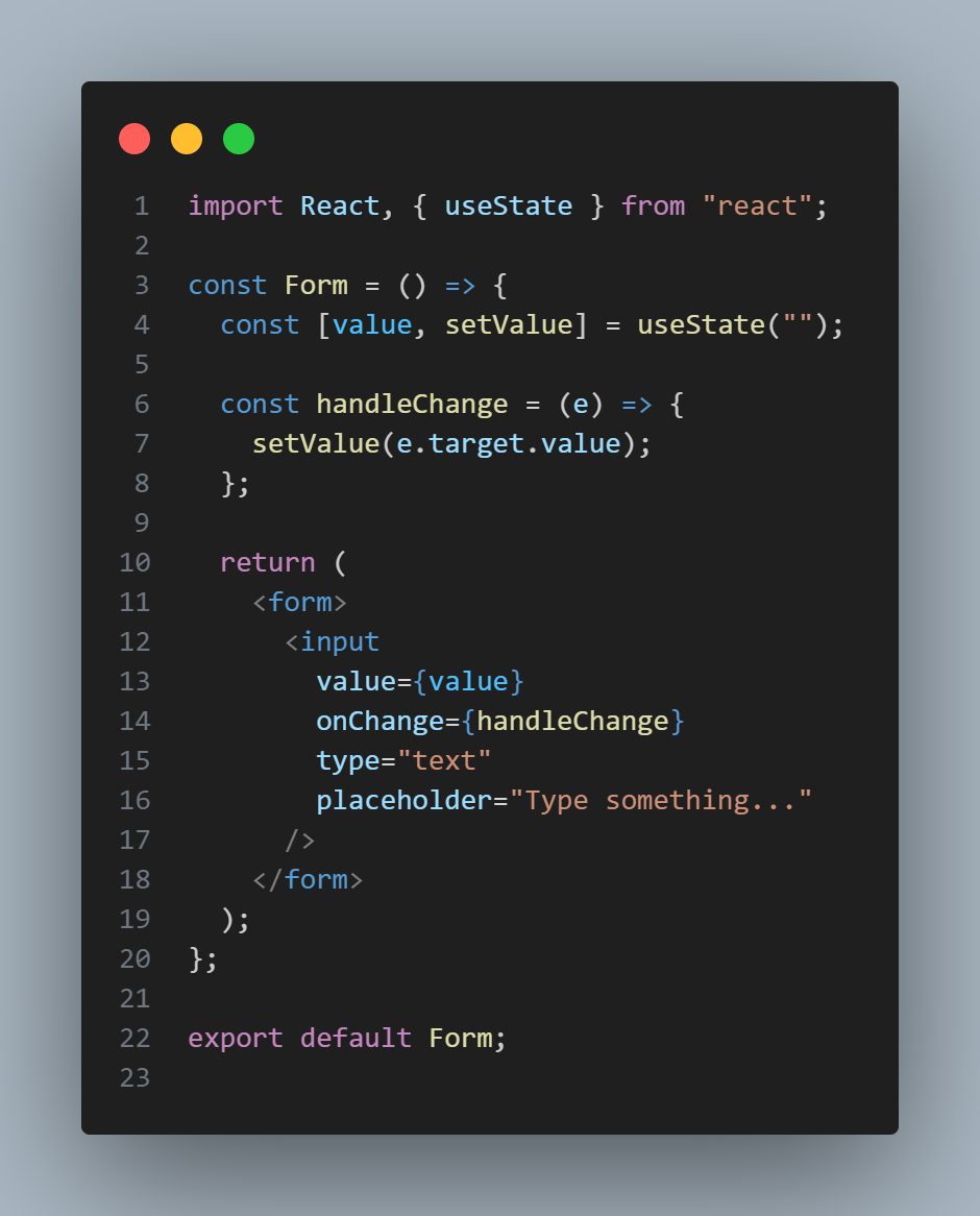React Controlled Form