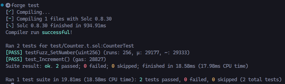 Successful Test Output