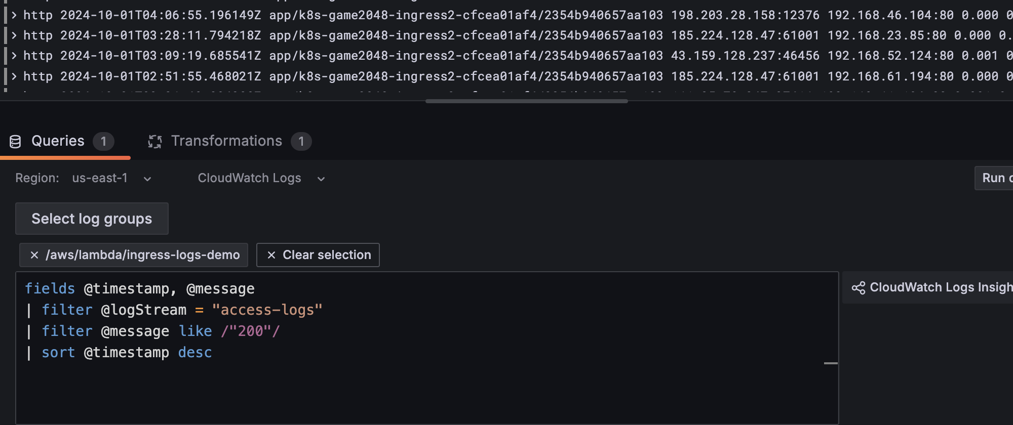 Logs on Grafana