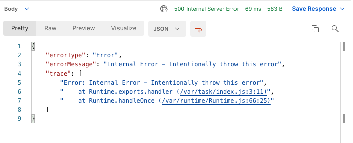 Postman Test HTTP 500