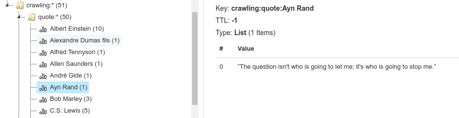 Crawler Quotes in Redis