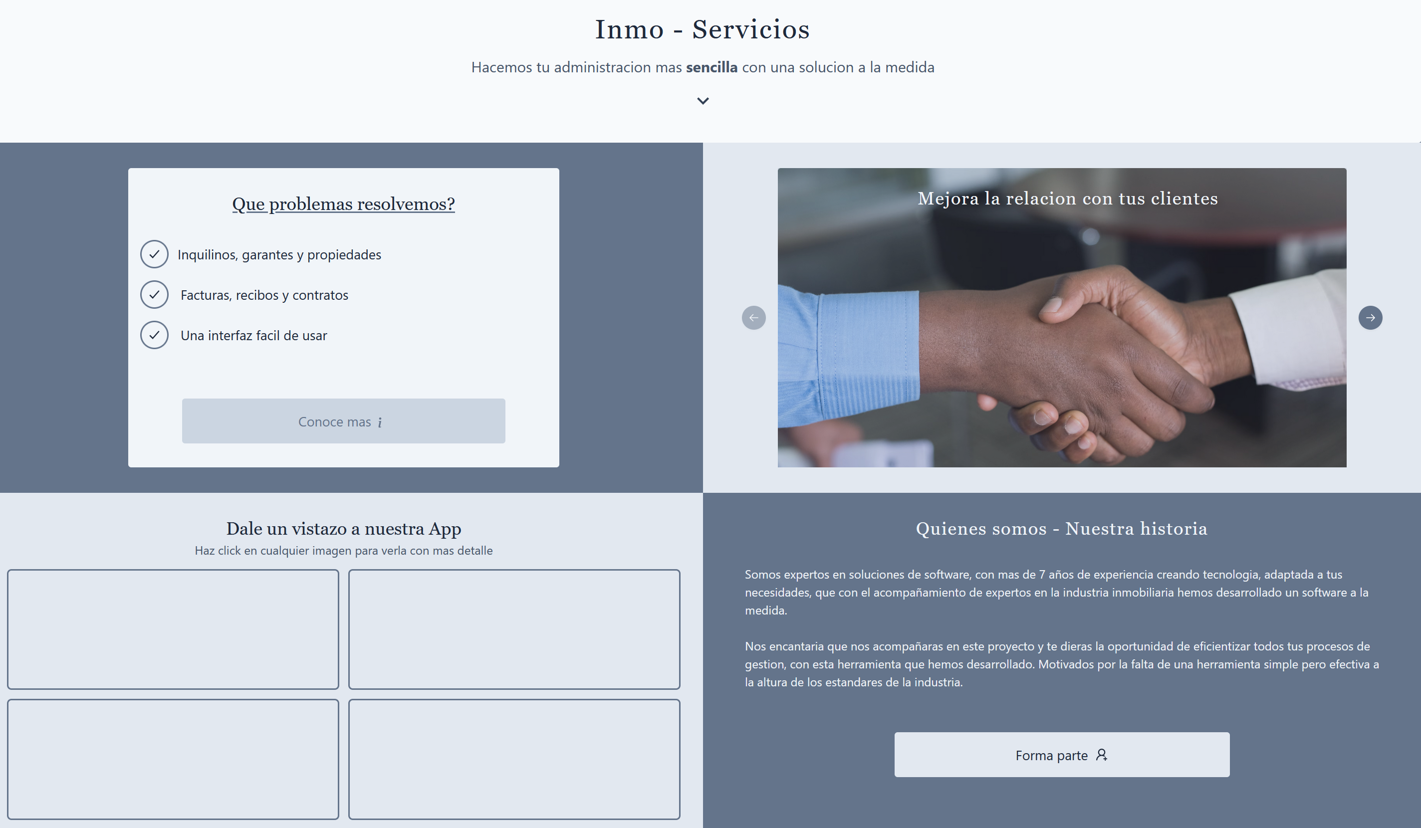 Landing page example