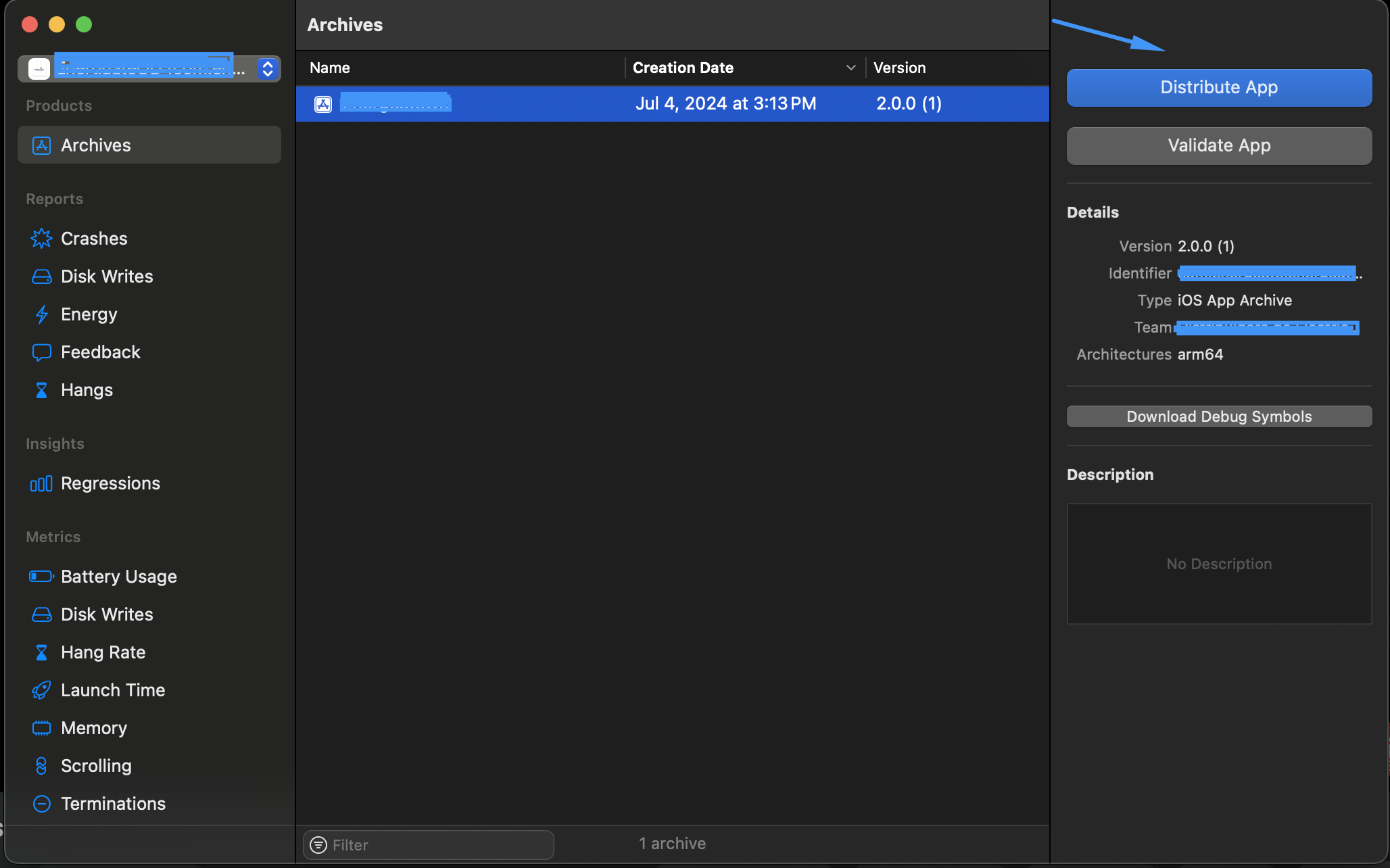 Modal for deploy on Xcode