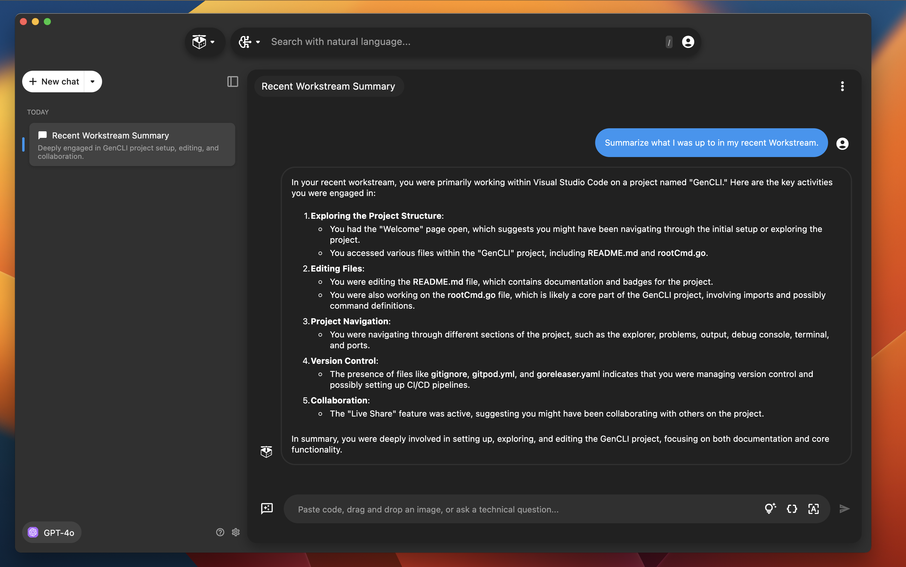 Live context example