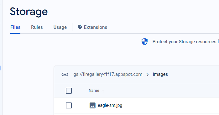 image location of firebase storage