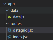 Development IDE window showing folder structure of App