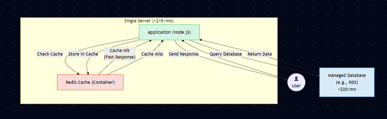 Architectural diagram with docker redis