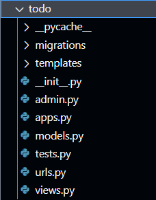 files generated by startapp