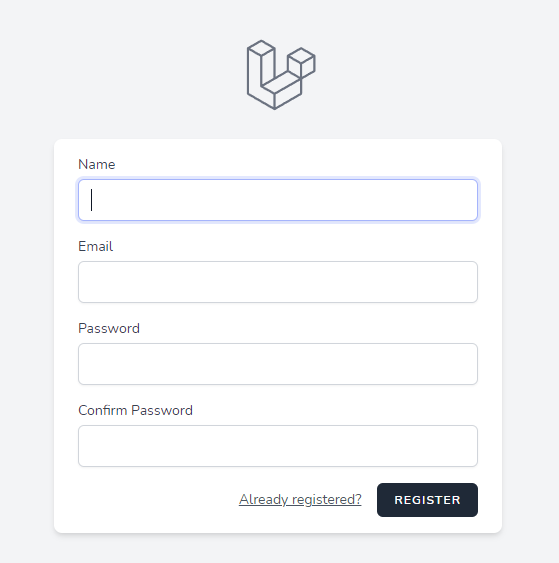 A default Register page is active.