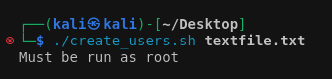 Must run as root