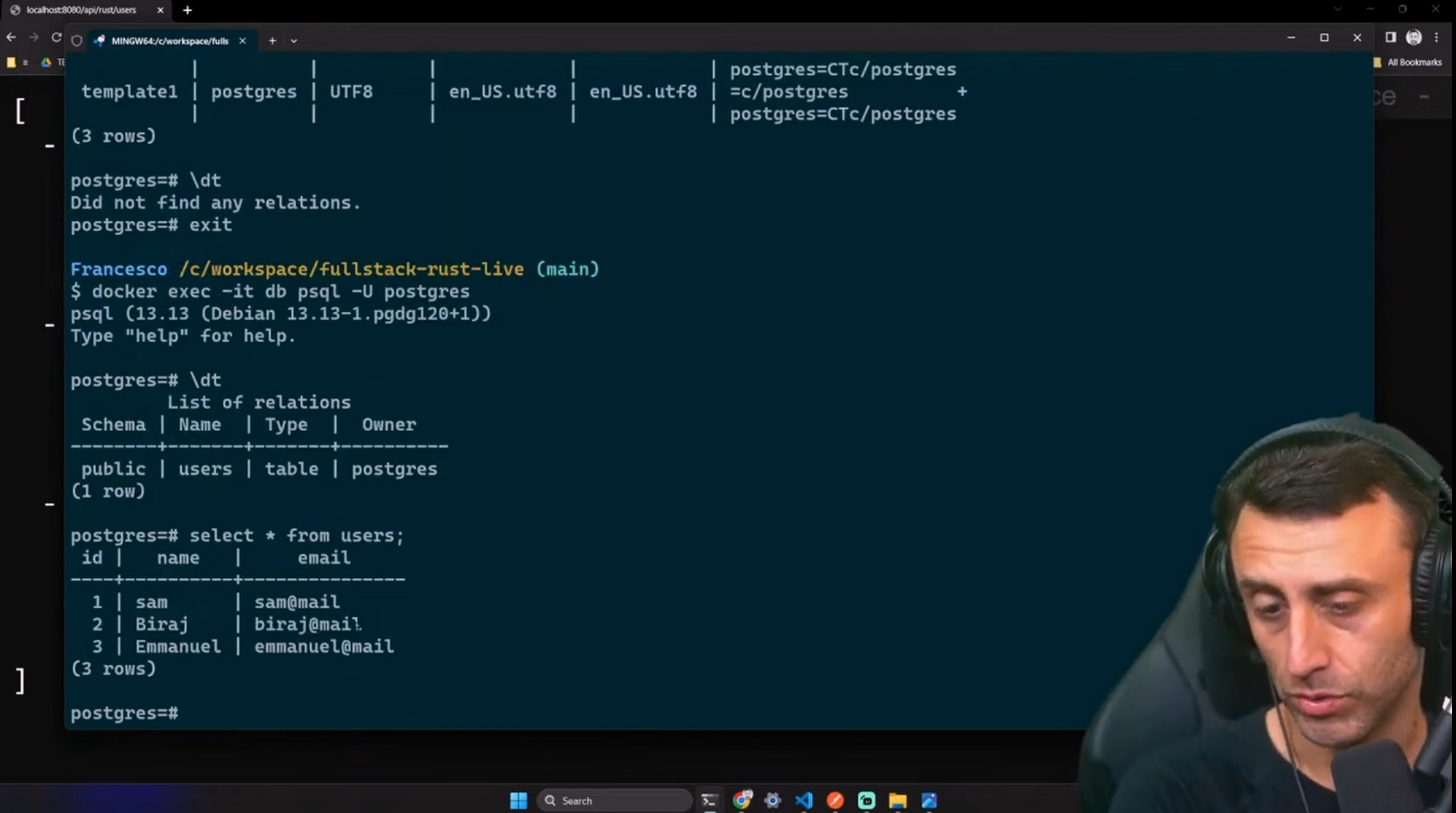 Build a FULL STACK Web app with Rust API, Next.js 14, Serde, Postgres, Docker, docker Compose