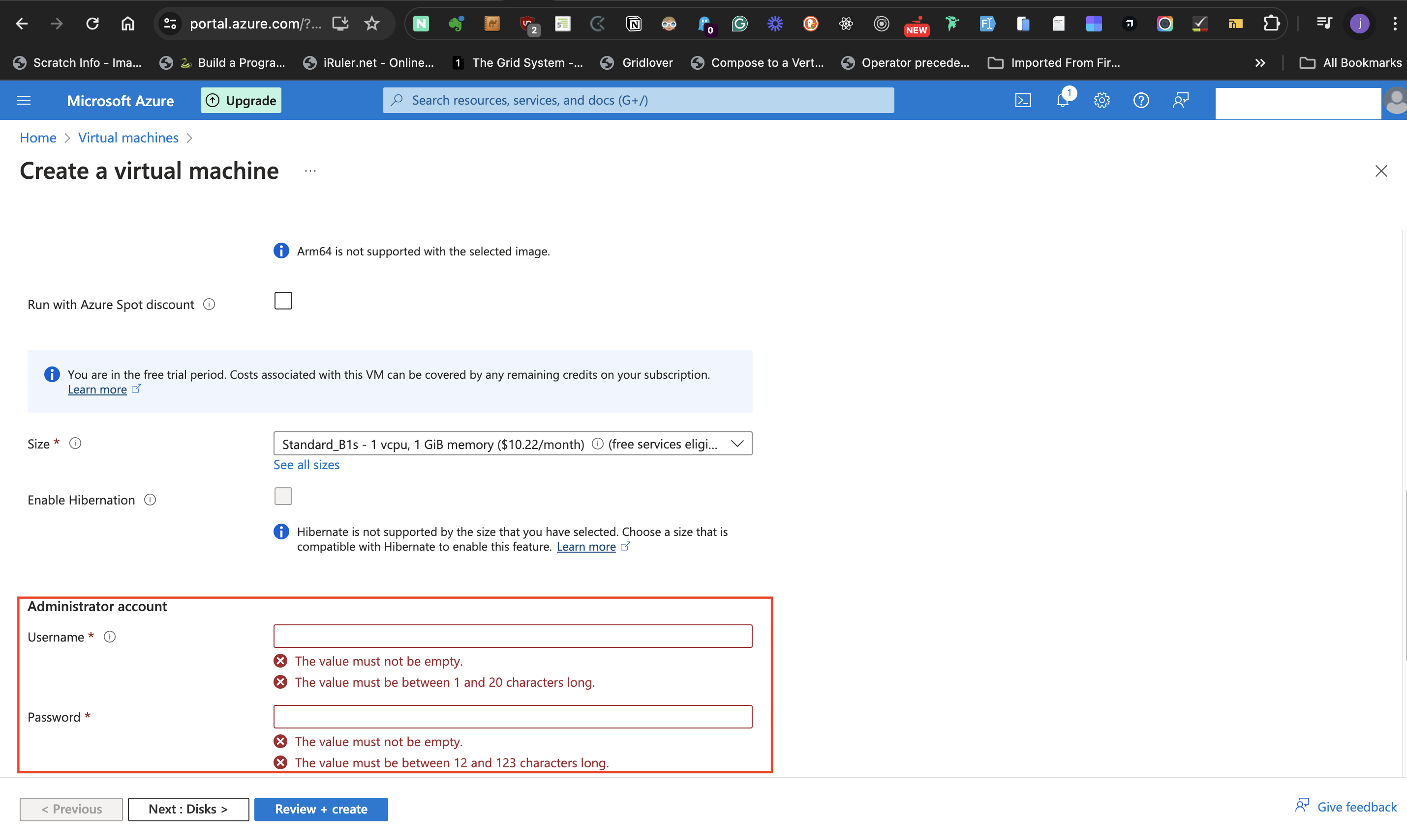 Administrator Account details