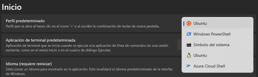 configuration profile options