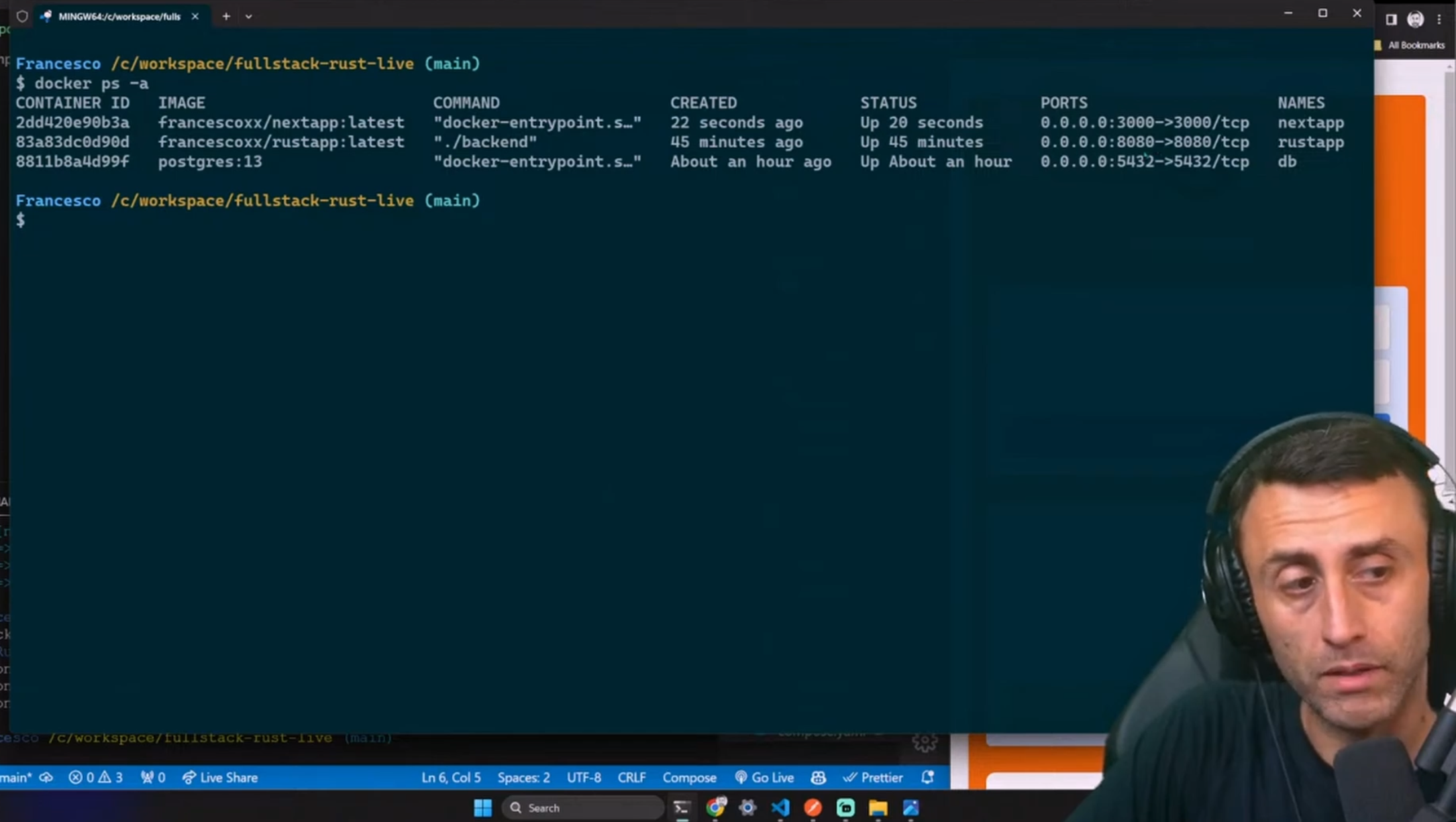 Build a FULL STACK Web app with Rust API, Next.js 14, Serde, Postgres, Docker, docker Compose