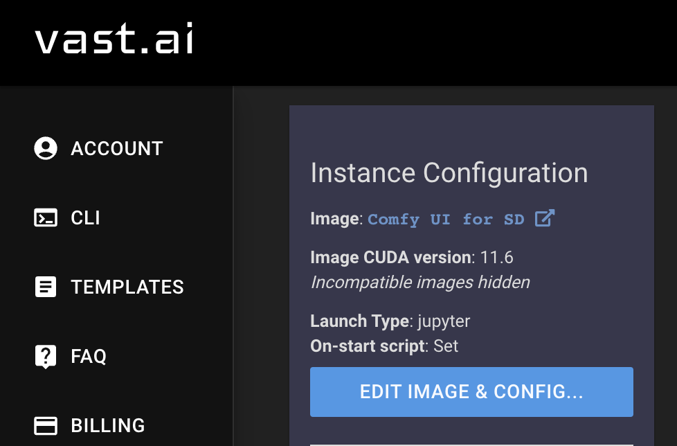 Click on “**Edit Image and Configuration**”