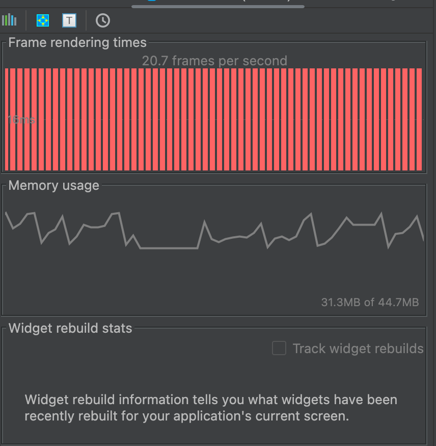 the memory usage around is 30-40 MB