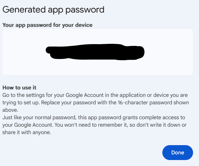 Less secure app passwords