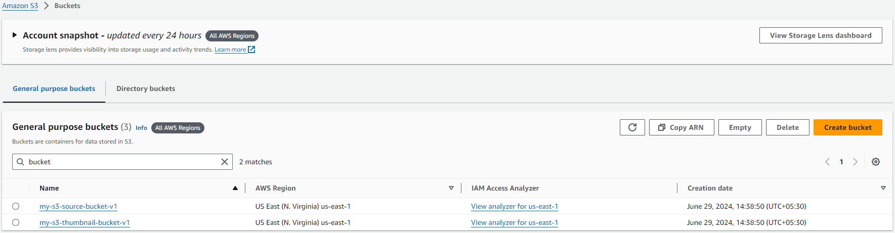 Source and Destination S3 Buckets