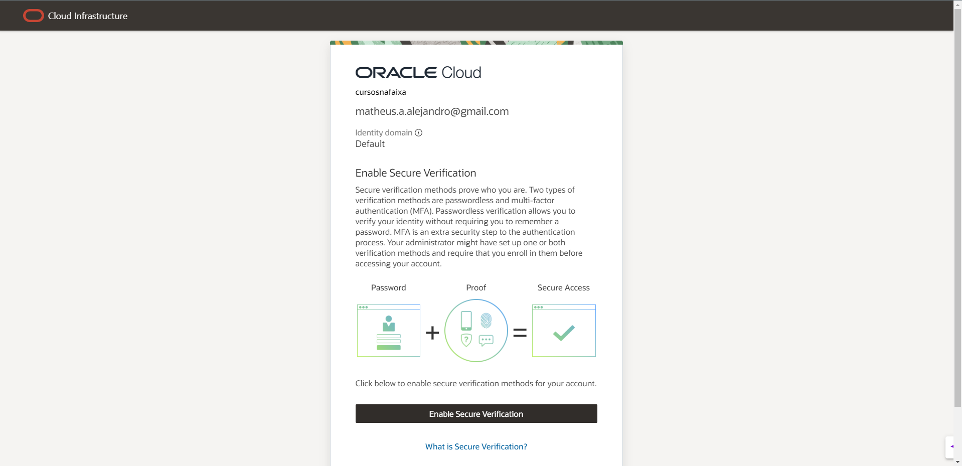 Habilitar verificação de segurança