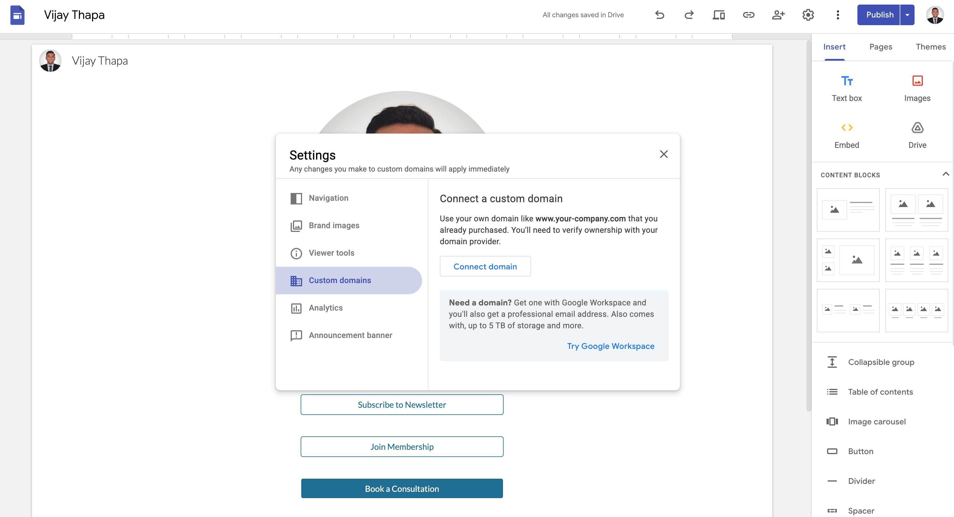 Adding Custom Domain and Analytics to Link-in-Bio Page