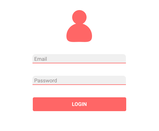 Login page, asking for email and password