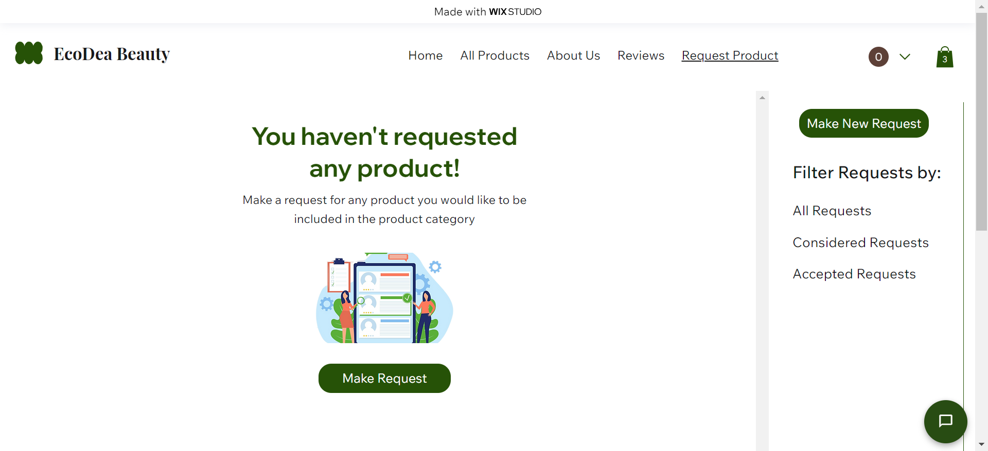 product request page